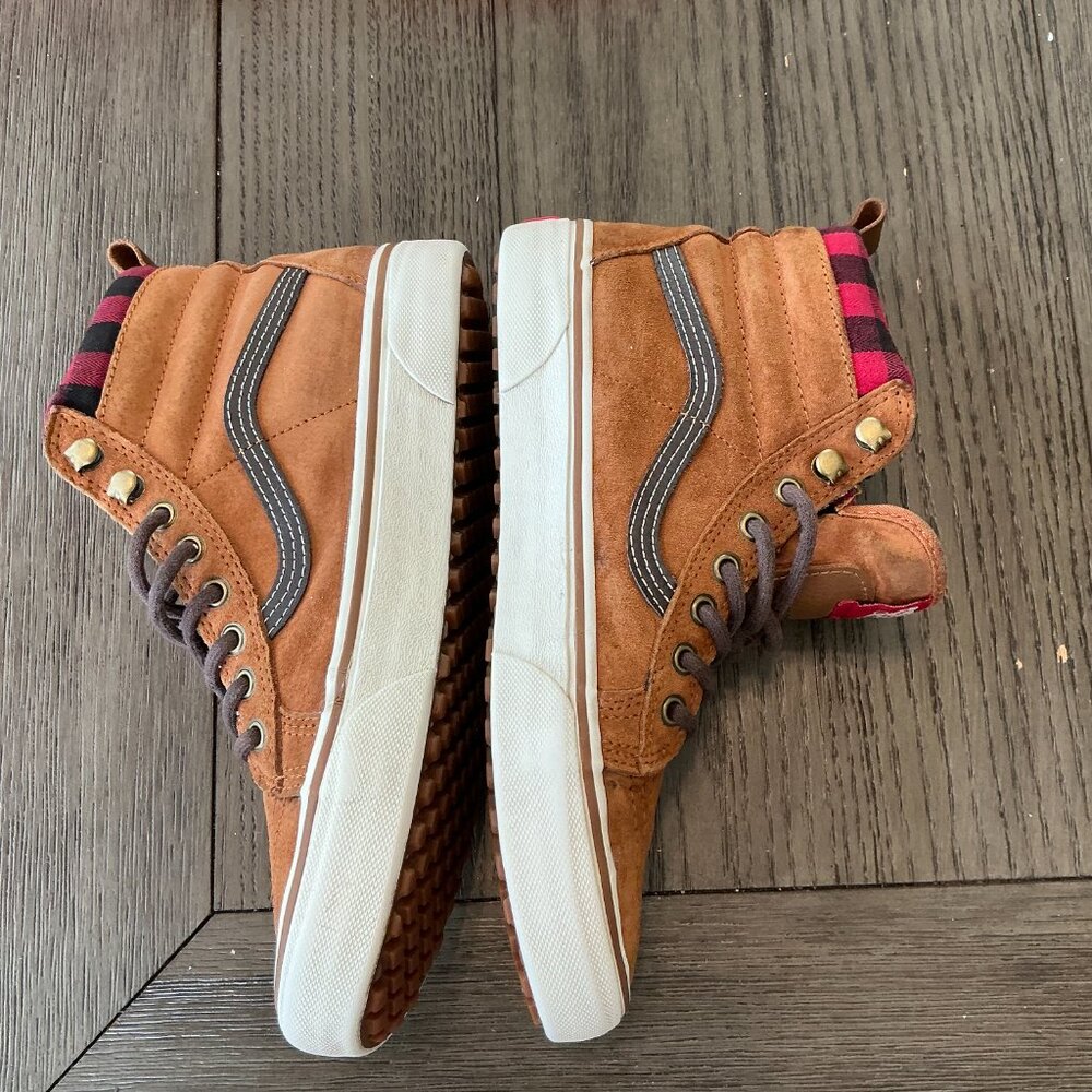 Vans Sk8-Hi MTE Scotchgard Suede High Tops – Brown & Plaid, M8-5/W10 - Picture 13 of 15